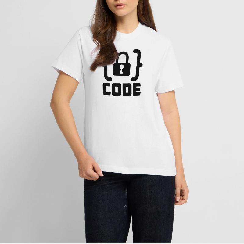 Code with lock programmer  RELAXED FIT Unisex Organic T-Shirt