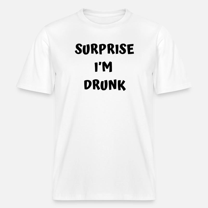 Texte drôle d’ivrogne - T-shirt unisexe RELAXED FIT en coton bio - blanc