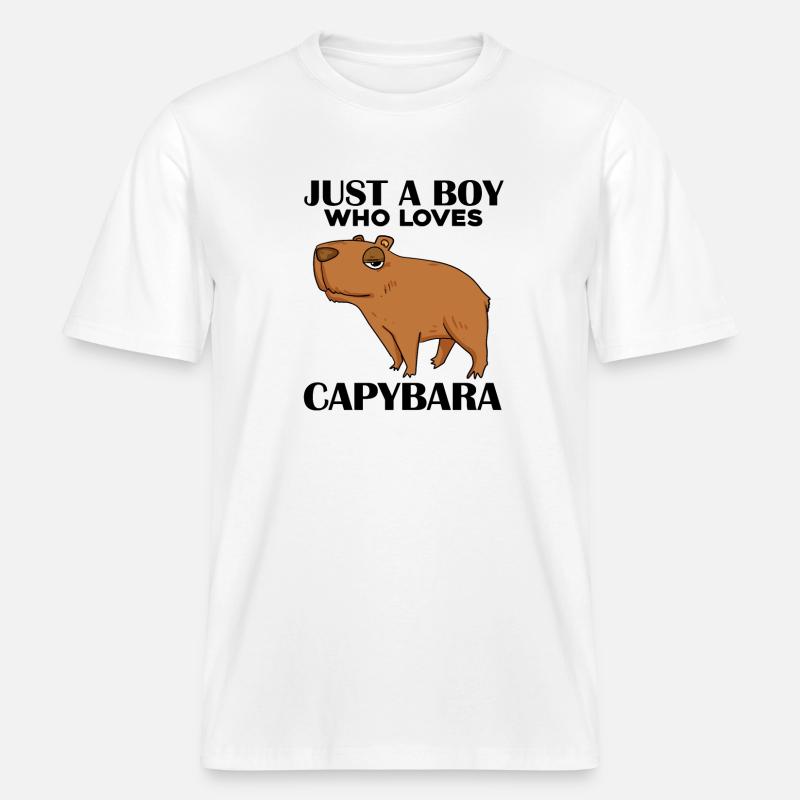 Capybara Garçon - T-shirt unisexe RELAXED FIT en coton bio - blanc