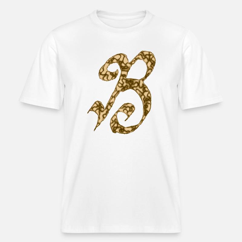 B / Initiale -  T-shirt unisexe RELAXED FIT en coton bio - blanc