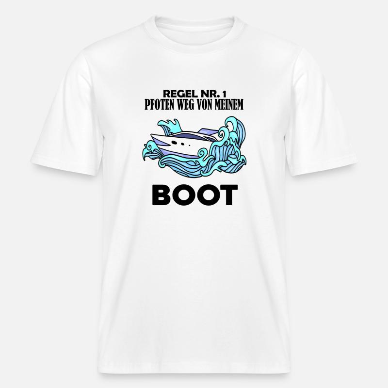 Motorboot Kapitän Boot Boote Seefahrt - RELAXED FIT Unisex Organic T-Shirt - Weiß