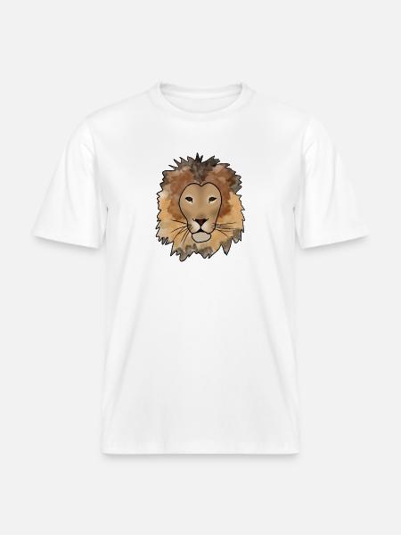 Löwe - RELAXED FIT Unisex Organic T-Shirt - Weiß