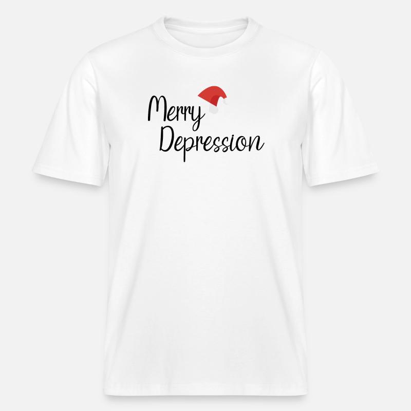 Joyeuse dépression - T-shirt unisexe RELAXED FIT en coton bio - blanc