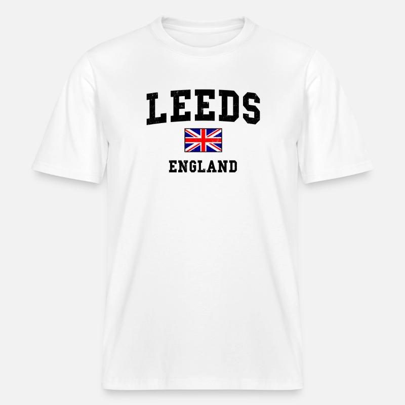 Conception du drapeau de Leeds, Angleterre -  T-shirt unisexe RELAXED FIT en coton bio - blanc