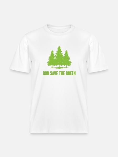 God Save The Green -  RELAXED FIT Unisex Organic T-Shirt - white