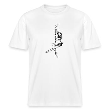Pole Dance -  RELAXED FIT Unisex Organic T-Shirt - Weiß - Vorne - Alina (178cm) & Michal (187cm)