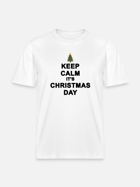 Keep calm Christmas - RELAXED FIT Unisex Organic T-Shirt - white
