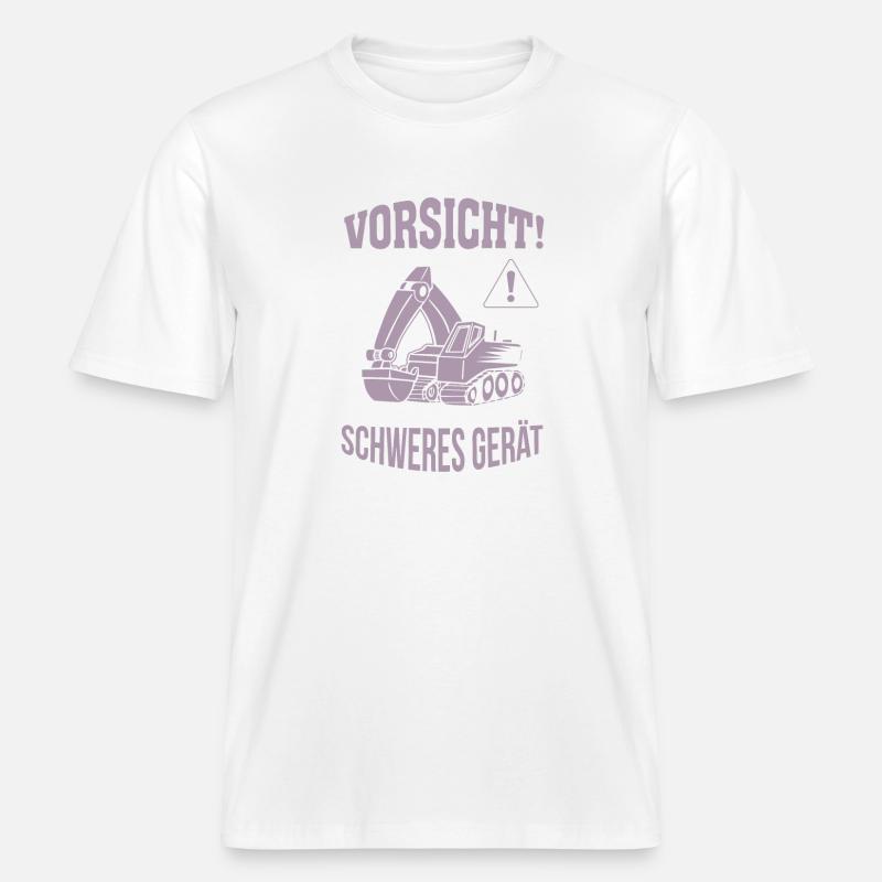 Bagger Baggerfahrer Baugeräteführer Schweres Gerät -  RELAXED FIT Unisex Organic T-Shirt - Weiß