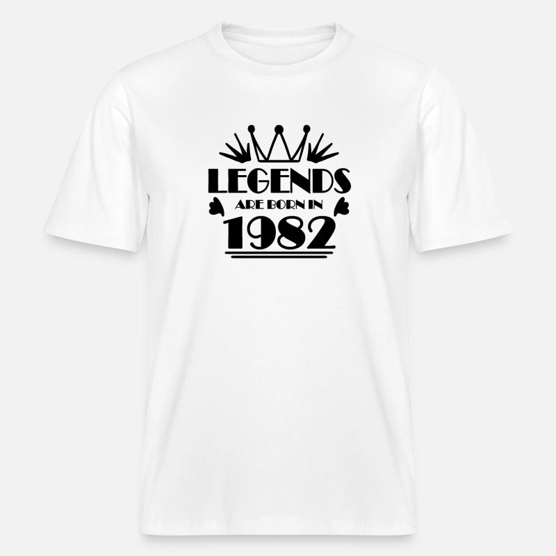 1982 - Né en 1982 -  T-shirt unisexe RELAXED FIT en coton bio - blanc