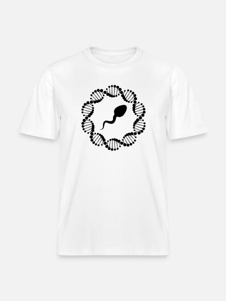 DNA-Strang im Kreis mit Spermien - RELAXED FIT Unisex Organic T-Shirt - Weiß