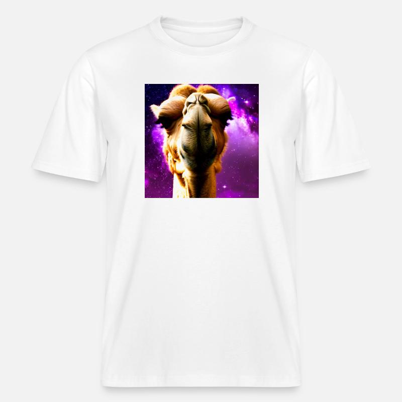 Dromedar Kopf - Kamel -  RELAXED FIT Unisex Organic T-Shirt - Weiß