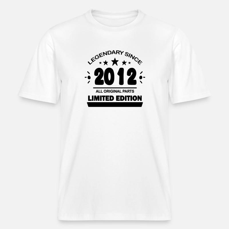 Année de construction 2012 Dicton -  T-shirt unisexe RELAXED FIT en coton bio - blanc
