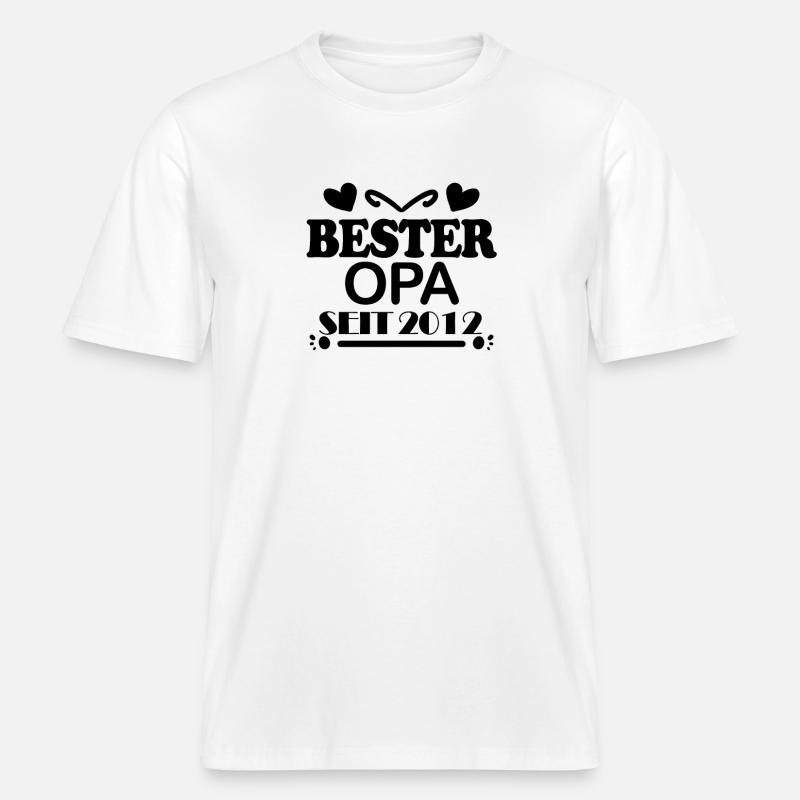 Bester Opa seit 2012 -  RELAXED FIT Unisex Organic T-Shirt - Weiß