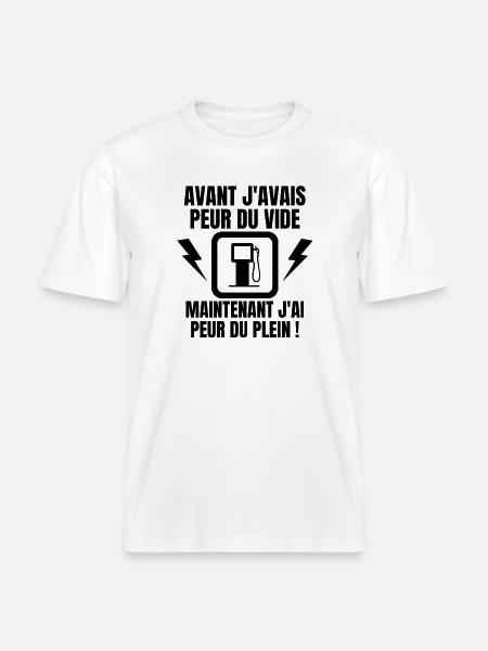 station service, pompiste, essence, carburant - T-shirt unisexe RELAXED FIT en coton bio - blanc