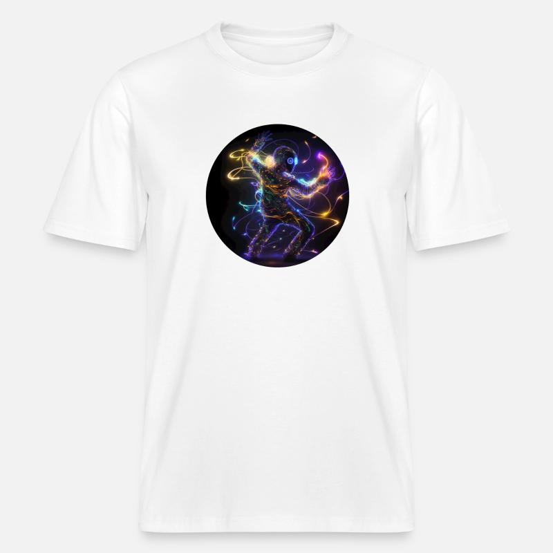 Dance Halluzination Techno -  RELAXED FIT Unisex Organic T-Shirt - Weiß