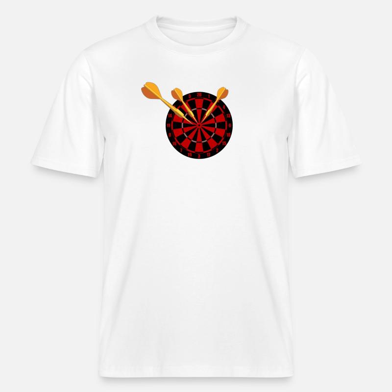 Fléchettes Flèches et jeu de fléchettes -  T-shirt unisexe RELAXED FIT en coton bio - blanc