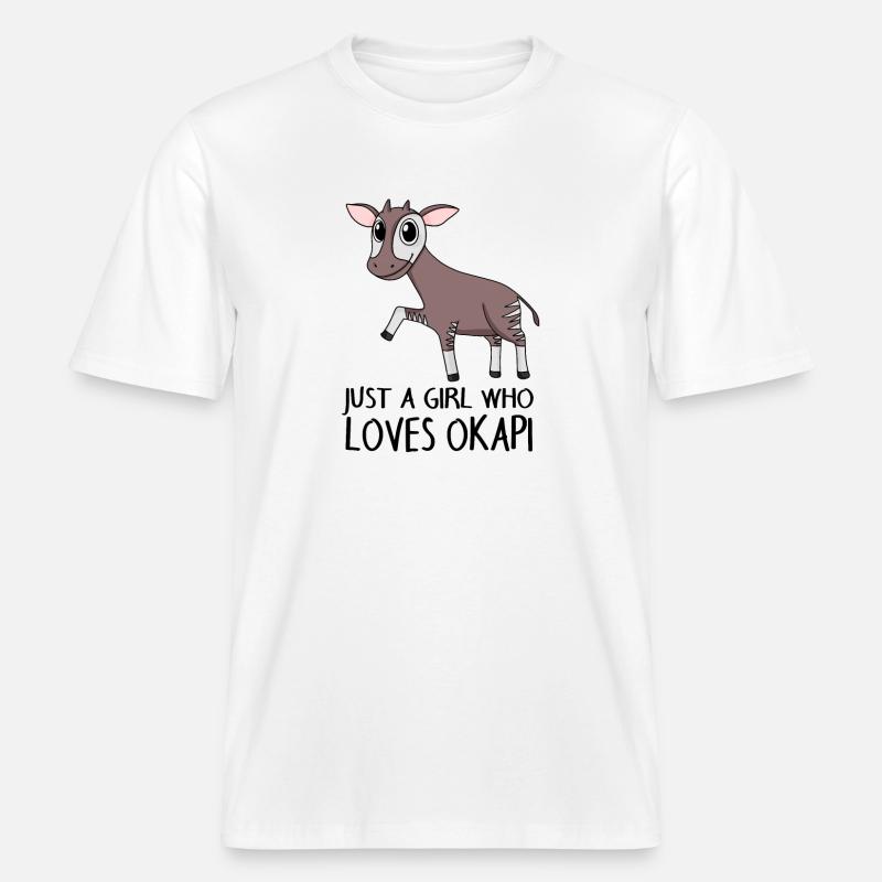 Okapi Mädchen Spruch -  RELAXED FIT Unisex Organic T-Shirt - Weiß