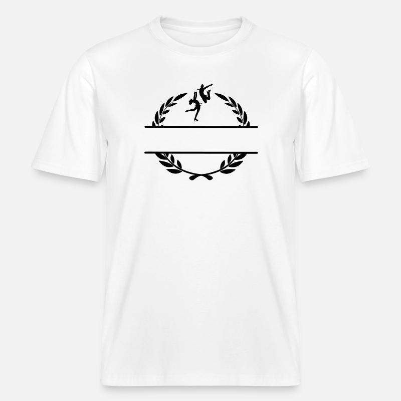 Eistanz oder Eiskunstlauf im Lorbeerkranz -  RELAXED FIT Unisex Organic T-Shirt - Weiß