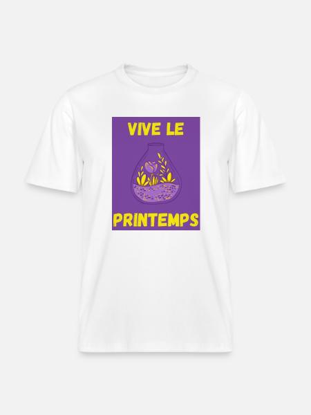 PRINTEMPS,JARDINAGE,RETRAITE,PRINTEMPS,JARDIN - T-shirt unisexe RELAXED FIT en coton bio - blanc