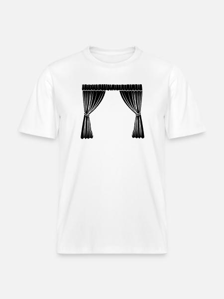 Curtains logo - RELAXED FIT Unisex Organic T-Shirt - white