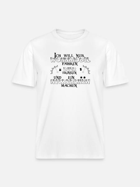 Wohnmobil Bier Nickerchen Camping - RELAXED FIT Unisex Organic T-Shirt - Weiß