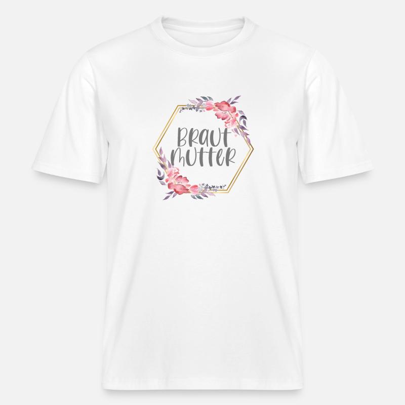 Brautmutter Verlobung Boho Team Bride Geschenk -  RELAXED FIT Unisex Organic T-Shirt - Weiß
