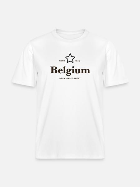 belgien PREMIUM LAND -  RELAXED FIT Unisex Organic T-Shirt - Weiß