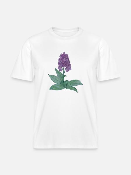 orchidée danoise - T-shirt unisexe RELAXED FIT en coton bio - blanc