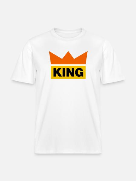 King / 3 Farben -  RELAXED FIT Unisex Organic T-Shirt - Weiß
