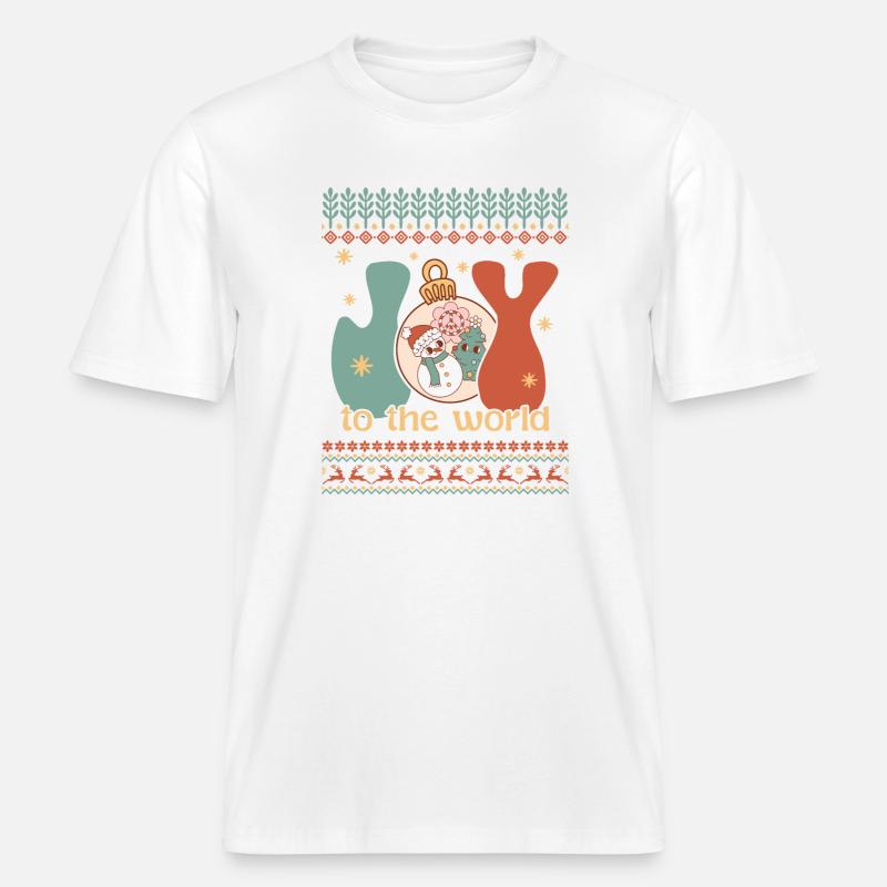 Pull de Noël moche -  T-shirt unisexe RELAXED FIT en coton bio - blanc