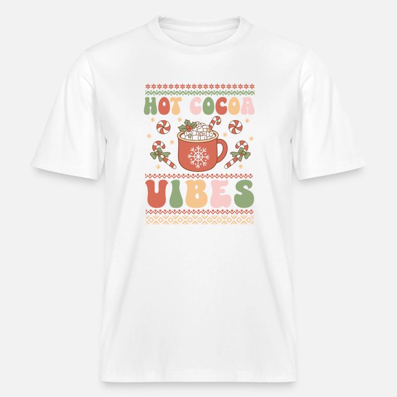 Pull de Noël moche -  T-shirt unisexe RELAXED FIT en coton bio - blanc