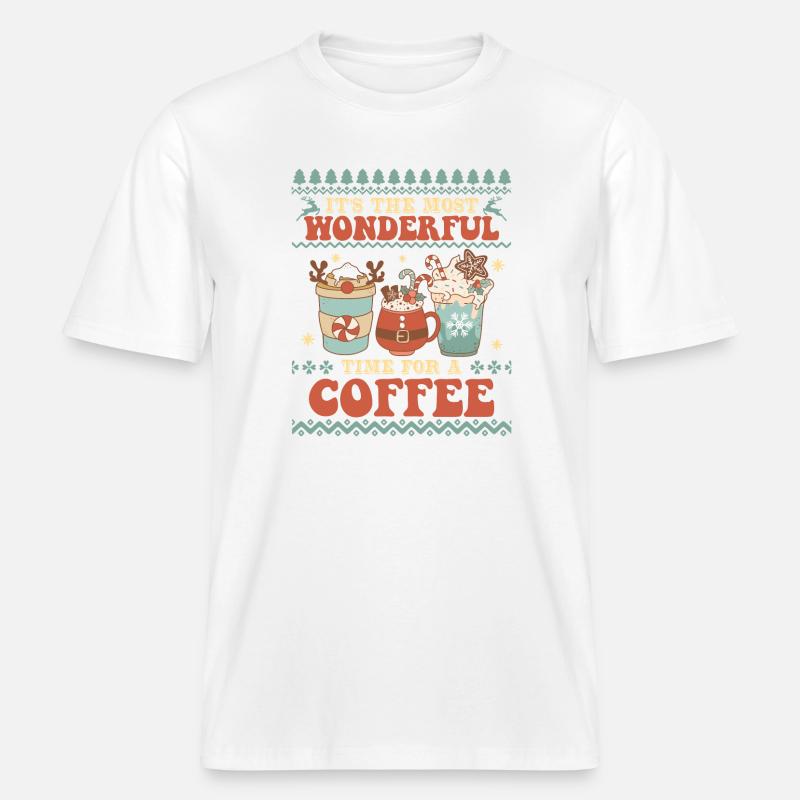 Pull de Noël moche -  T-shirt unisexe RELAXED FIT en coton bio - blanc