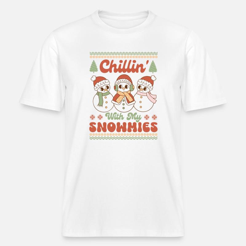 Pull de Noël moche -  T-shirt unisexe RELAXED FIT en coton bio - blanc