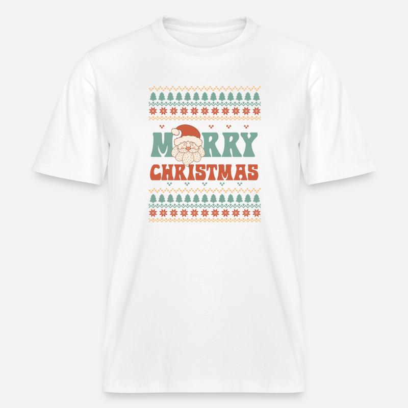 Pull de Noël moche -  T-shirt unisexe RELAXED FIT en coton bio - blanc