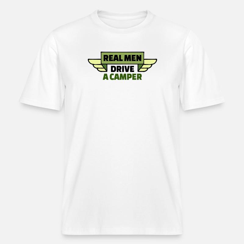 Camper Camping Statement Wanderer Wohnmobil Urlaub -  RELAXED FIT Unisex Organic T-Shirt - Weiß
