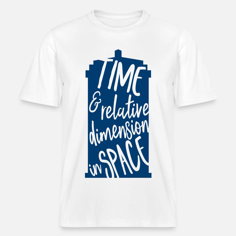 Temps et dimension relative dans l’espace -  T-shirt unisexe RELAXED FIT en coton bio - blanc