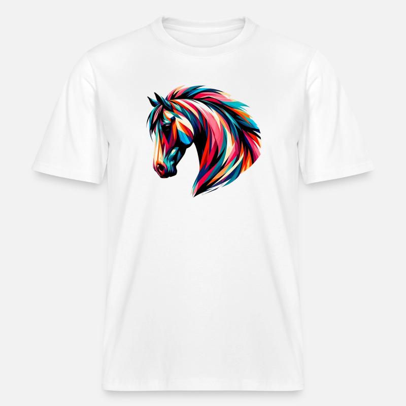 Cheval -  T-shirt unisexe RELAXED FIT en coton bio - blanc