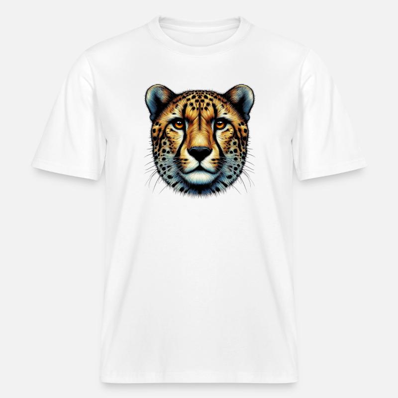Guépard -  T-shirt unisexe RELAXED FIT en coton bio - blanc