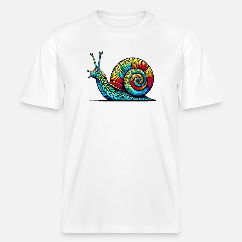 Escargot - T-shirt unisexe RELAXED FIT en coton bio - blanc