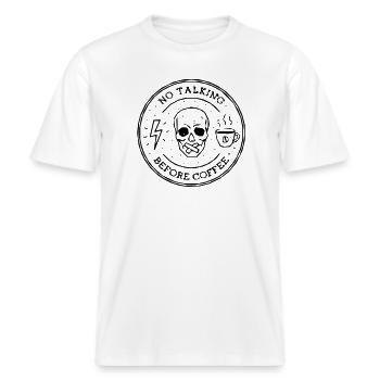 café tête de mort -  T-shirt unisexe RELAXED FIT en coton bio - blanc - Devant - Alina (178cm) & Michal (187cm)