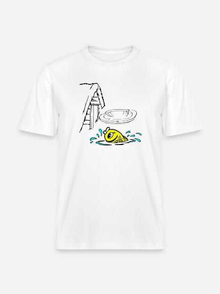 Gold Fisch - RELAXED FIT Unisex Organic T-Shirt - Weiß
