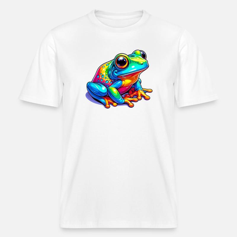 Grenouille -  T-shirt unisexe RELAXED FIT en coton bio - blanc