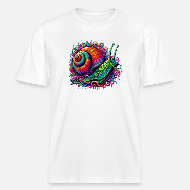 Escargot -  T-shirt unisexe RELAXED FIT en coton bio - blanc