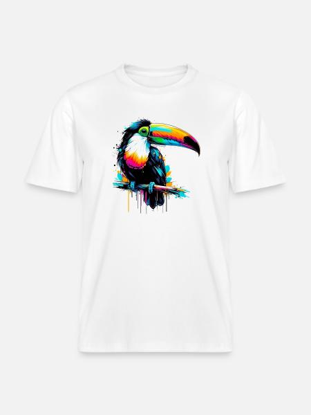 Toucan - RELAXED FIT Unisex Organic T-Shirt - white