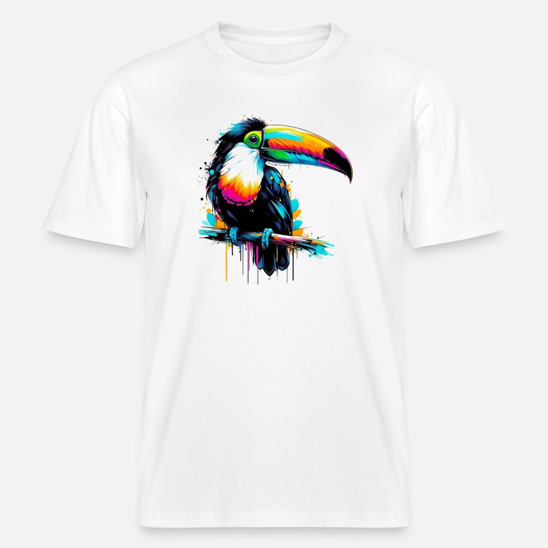 Toucan -  T-shirt unisexe RELAXED FIT en coton bio - blanc