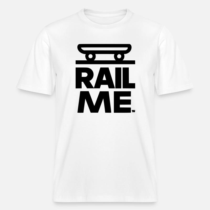 Rail - planche à roulettes - T-shirt unisexe RELAXED FIT en coton bio - blanc