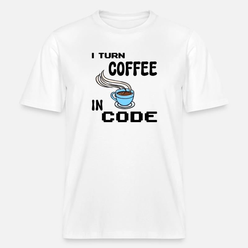 Programmeur de code Scripting Statement Développeur - T-shirt unisexe RELAXED FIT en coton bio - blanc
