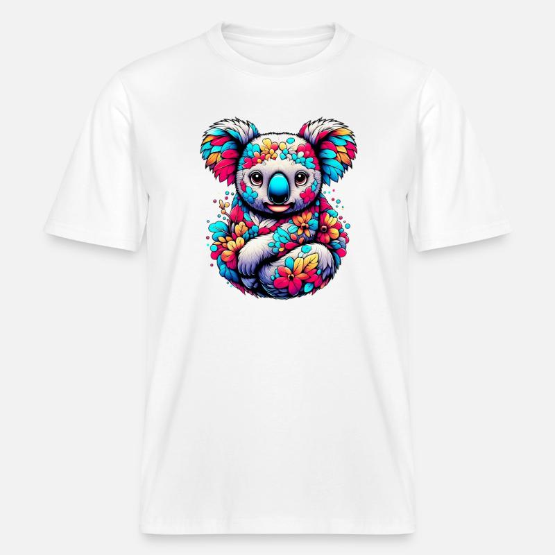 Koala - T-shirt unisexe RELAXED FIT en coton bio - blanc