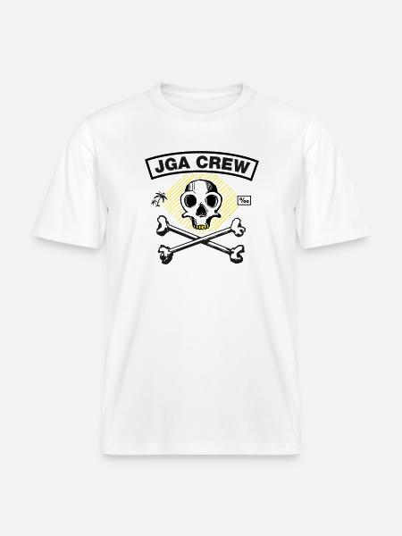 JGA Crew - Skull and Bones -  RELAXED FIT Unisex Organic T-Shirt - Weiß