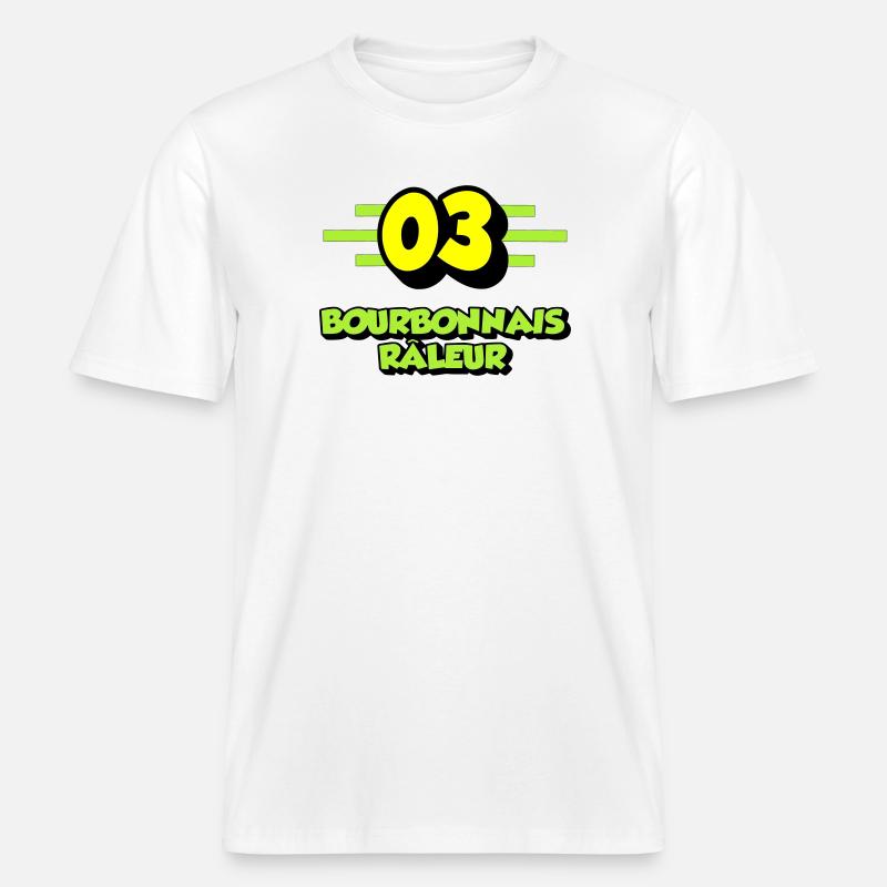 Bourbonnais râleur -  T-shirt unisexe RELAXED FIT en coton bio - blanc
